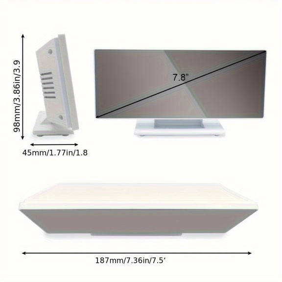 Sleek Mirror Alarm Clock with Auto-Dimming, USB Charging & Temperature Display