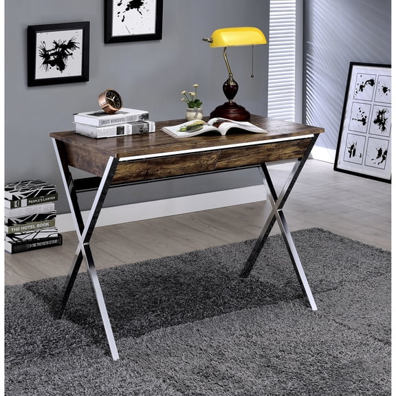 Chrome Finish - Durable Desk with 40lbs Drawer Weight Limit
