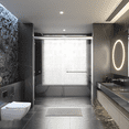 Sleek and Modern Double Sliding Shower Door with Bypass Design Durable