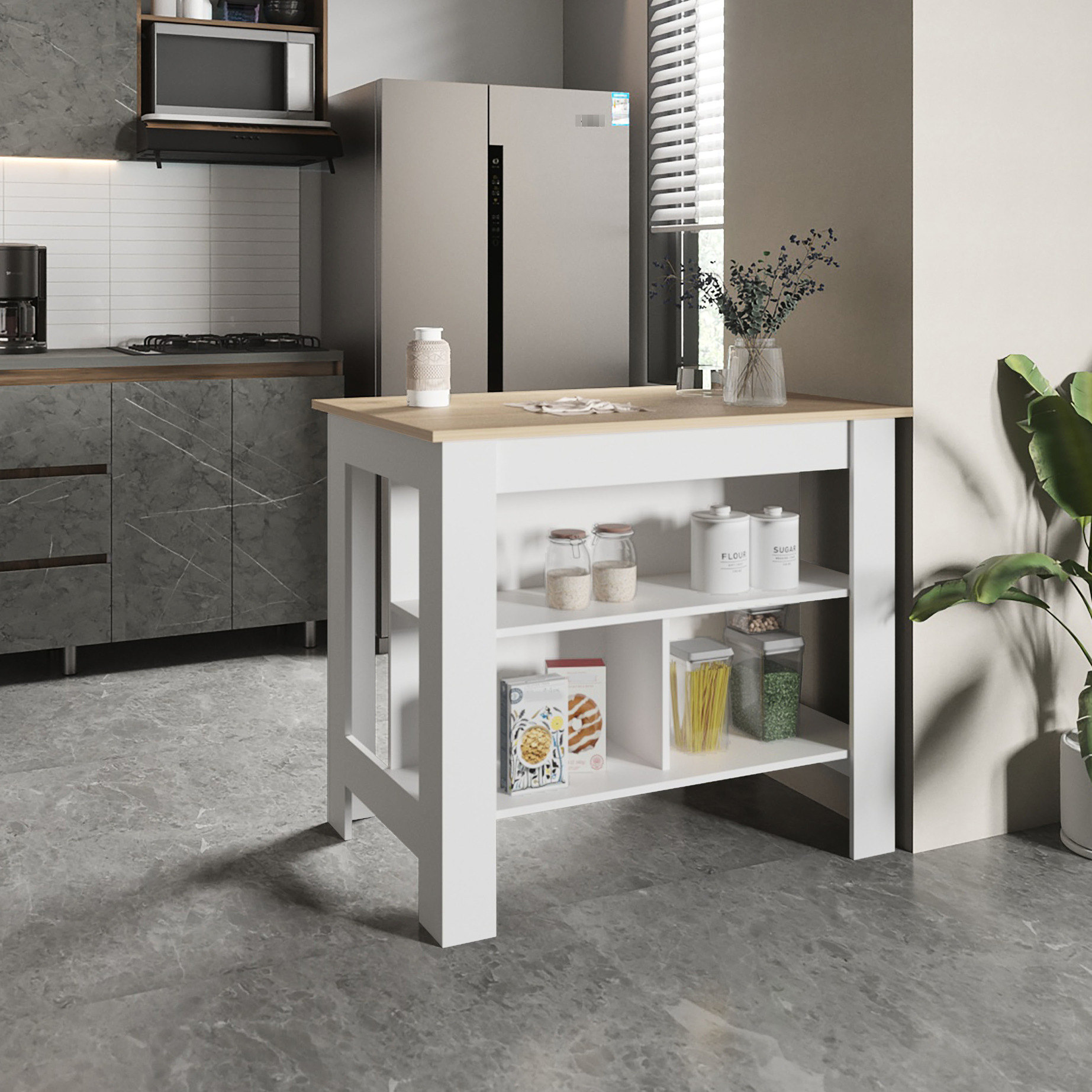 Sleek Modern Kitchen Island+Rectangular Shape”-“Any Kitchen Style ...