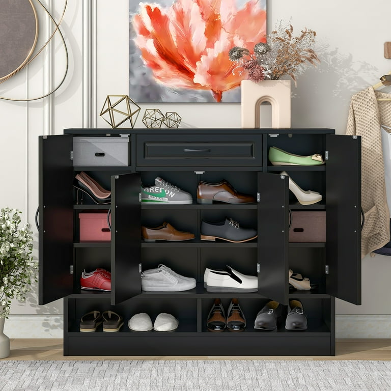 Sleek and Modern Shoe Cabinet with Adjustable Shelves Sleek and Modern Shoe Cabinet with Adjustable Shelves