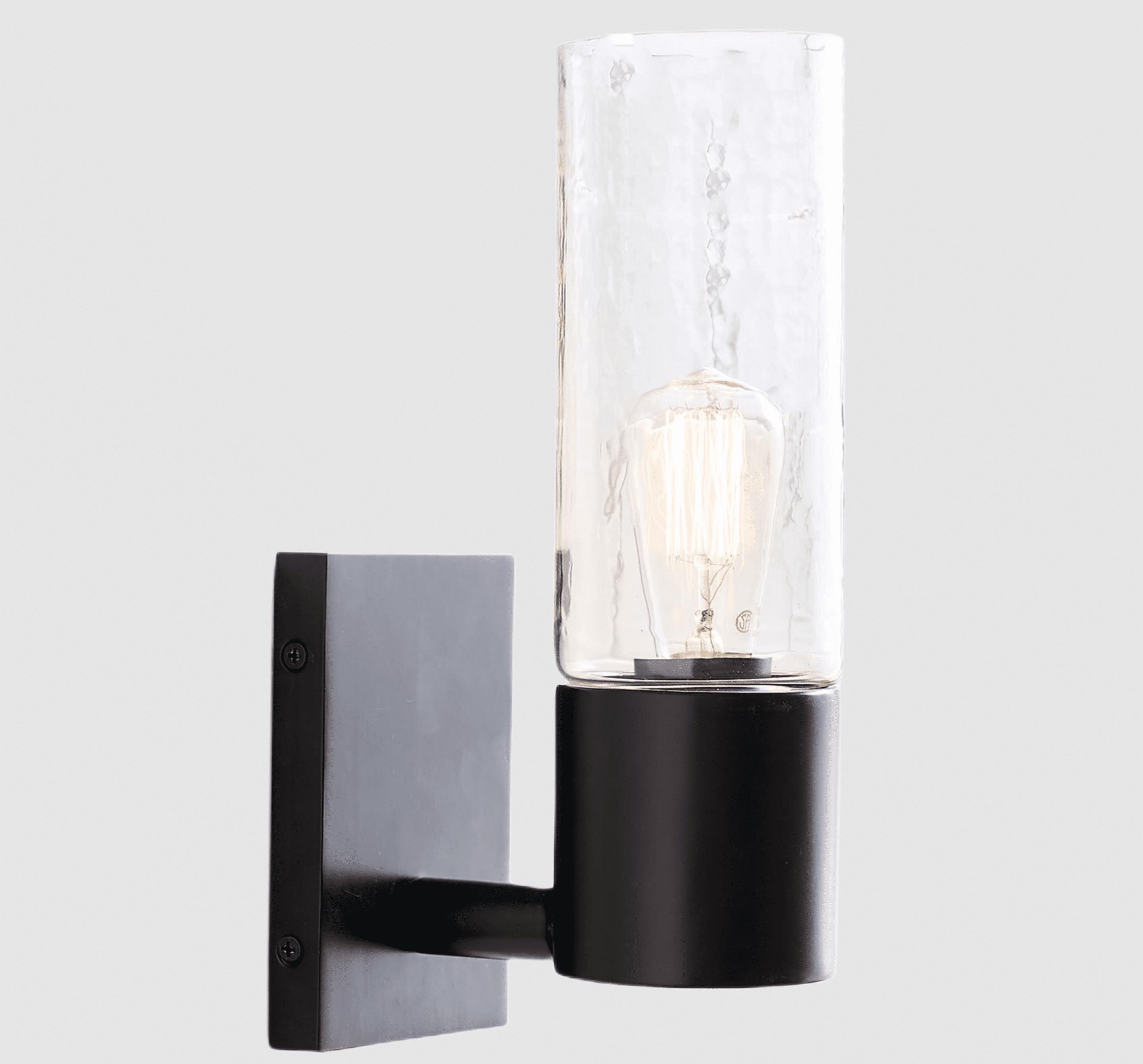 Sleek Modern Transparent Glass Tube Cylinder Sconces,Bedside Wall Lamps