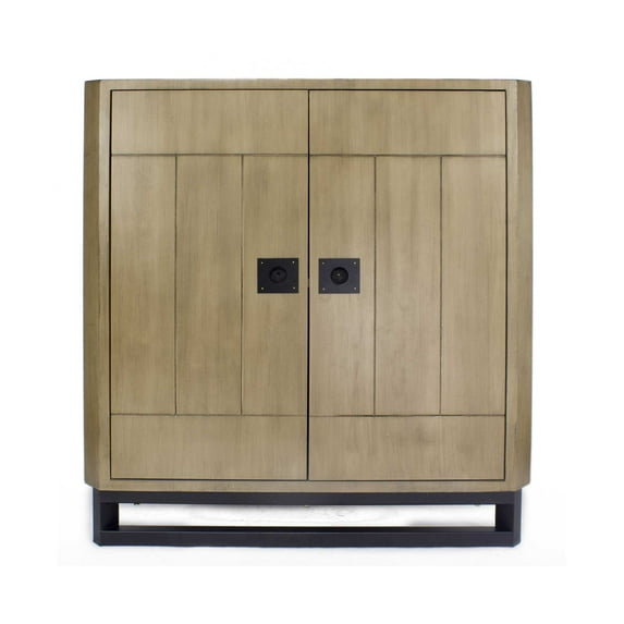Sleek Natural Brown Corner Cabinet