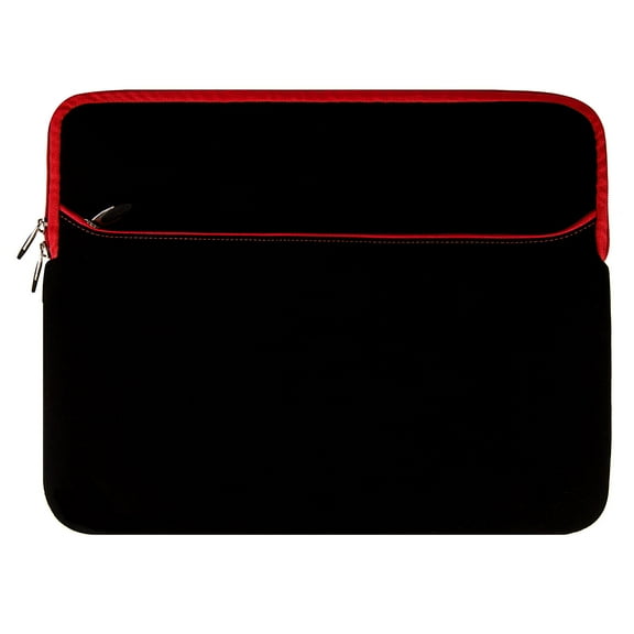 Sleek Padded Sleeve 15 Inch Laptop, Chromebook Professional Bag for Travel, Work with Front Accessories Pocket (Red)