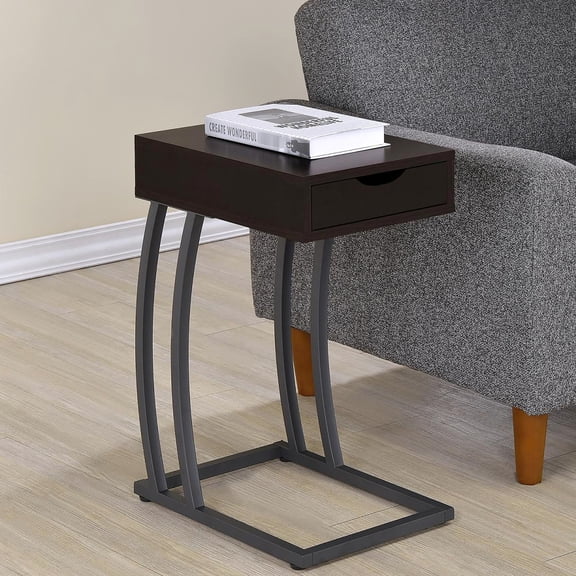 Sleek Rectangular Top & Curved Legs / As Chairside Table in Living Room / Offers Ample Space & Visual Appeal