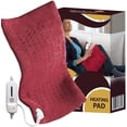thumbnail image 1 of Sleek Relief Fast-Heating & Auto Shut off Electric Heating Pad for Back Pain and heating pads Cramps Relief - 3 Temperature Settings Hot Heated Pad , XL, Red, 1 of 6