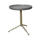 thumbnail image 1 of Sleek Round Gray Wood and Goldtone Side End Table 19" H, 1 of 2