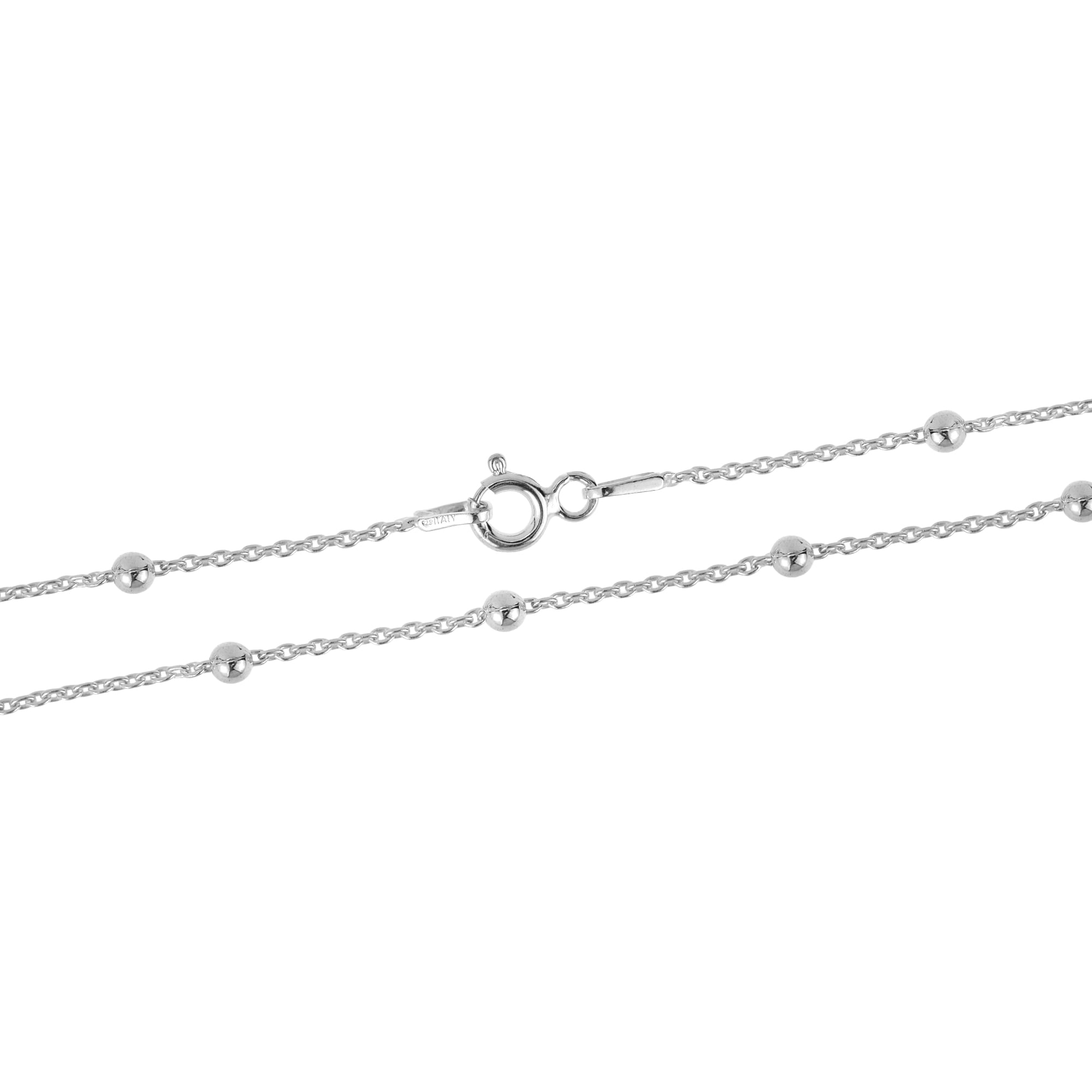 Sleek Satellite 1mm Cable Chain 18-inch Sterling Silver Necklace ...