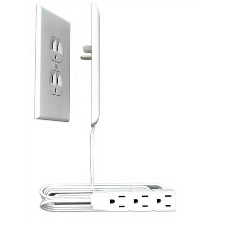 Sleek Socket - 8' 3-Outlet Extension Power Cord - White