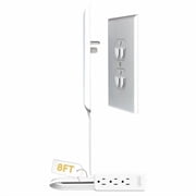 Sleek Socket Inverted Flat Outlet Extender & Wall Plug Concealer, 8-ft Cord, 3 Outlets