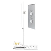 Sleek Socket Inverted Flat Outlet Extender & Wall Plug Concealer, 8-ft Cord, 3 Outlets