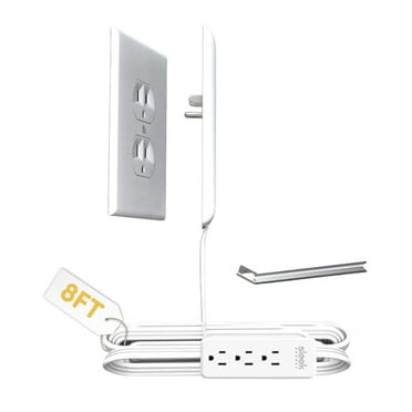 Sleek Socket No Shock Child Protector, Outlet Concealer, 8-ft Extension Cord with Multiple Outlets