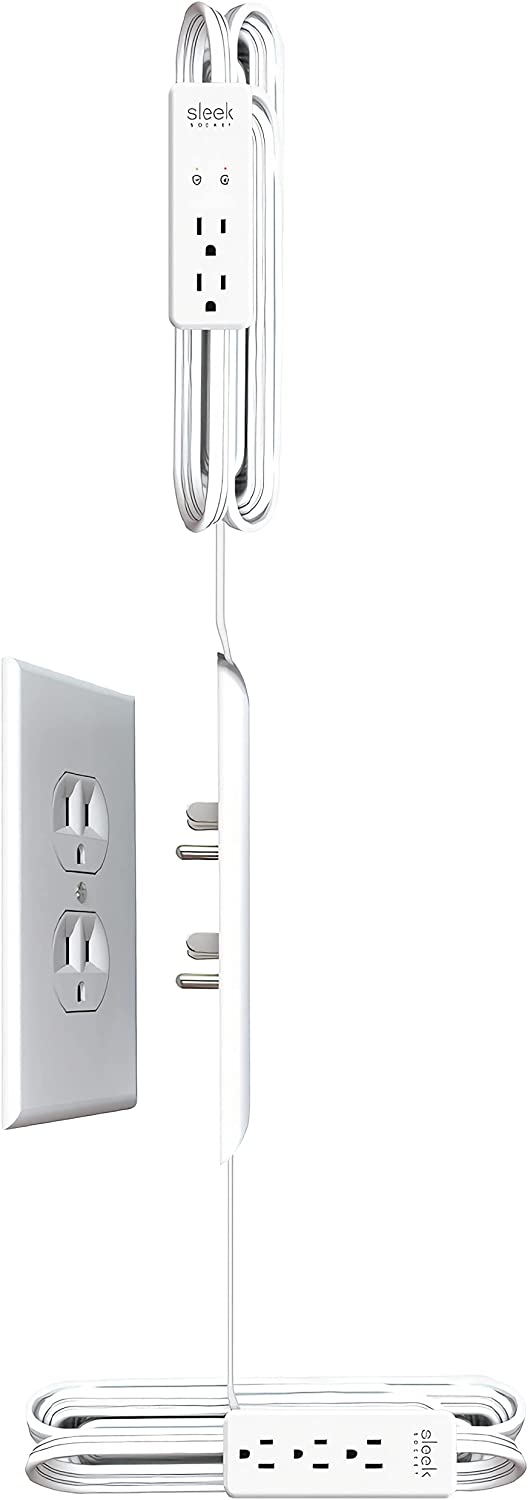 Sleek Socket Original & Patented UltraThin Outlet Concealer with Cord