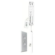 Sleek Socket Outlet Concealer for TV Surge Protector 4-ft Extension Cord with Multiple Outlets