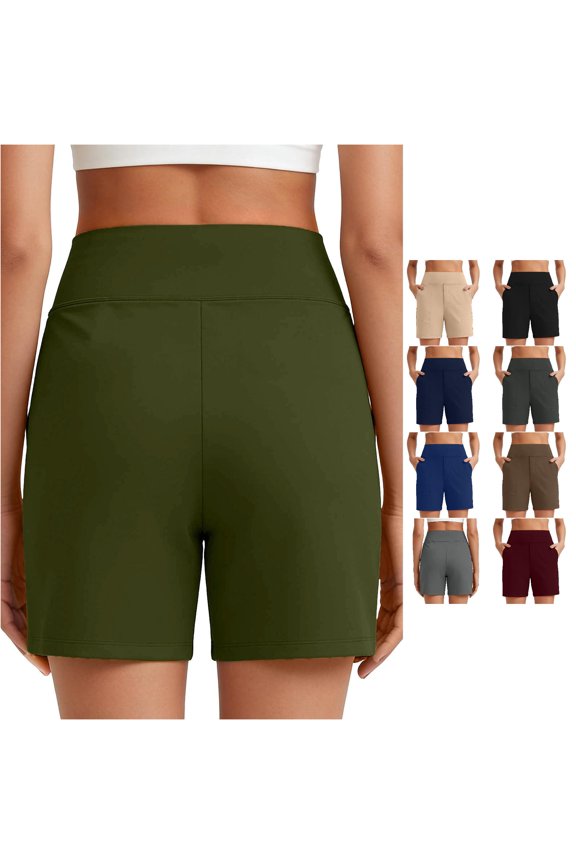 Sleek Solid Flex Yoga Shorts for Fitness and Casual Wear Lightweight Stretchy Gym Shorts with High-Wlex Comfort for Everyday Comfort and Easy Movement