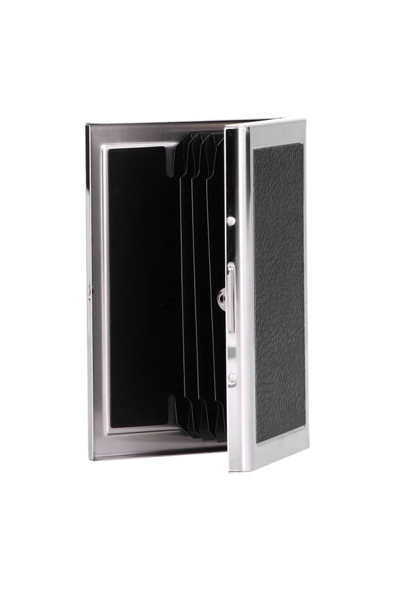 Sleek Stainless Steel Credit Card Protector Box RFID Blocking Antimagnetic Metal Holder Case 6 Card Slots Black
