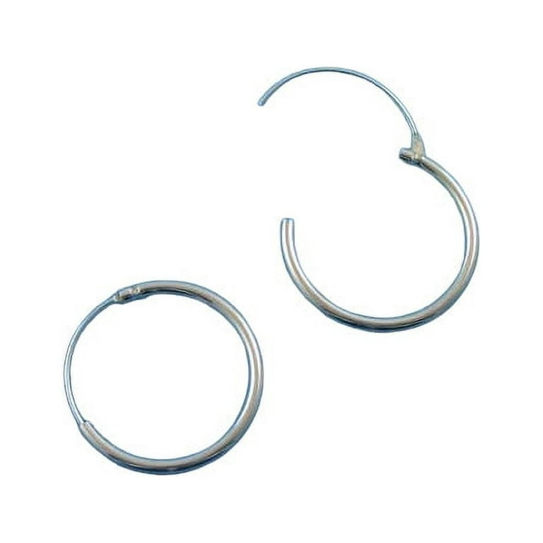 Sleek! Sterling Silver Hinged 18mm Hoop Earrings 9757 - Walmart.com