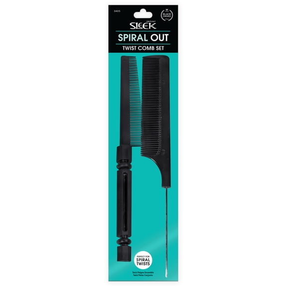 Sleek Twist Comb/Rat Tail Comb Set
