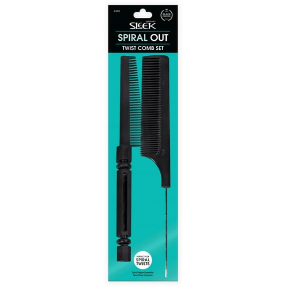 Sleek Twist Comb/Rat Tail Comb Set