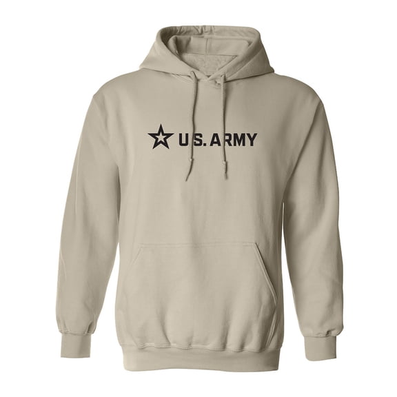 Sleek "US Army Star" Black InkAdult Hooded Sweatshirt