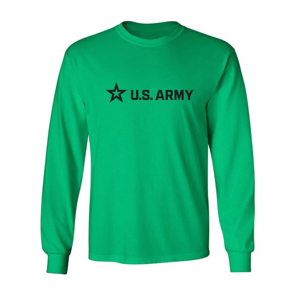 Sleek "US Army Star" Black InkAdult Long Sleeve T-shirt