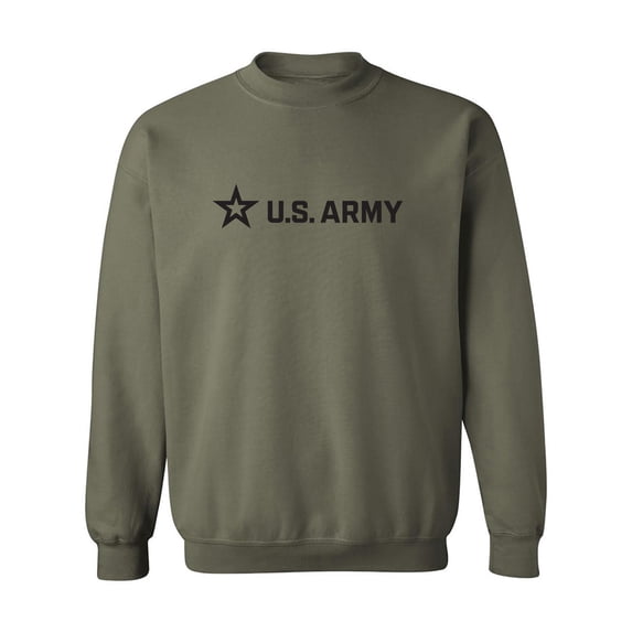 Sleek "US Army Star" Black InkCrewneck Sweatshirt