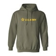 thumbnail image 1 of Sleek "US Army Star" Gold InkAdult Hooded Sweatshirt, 1 of 3
