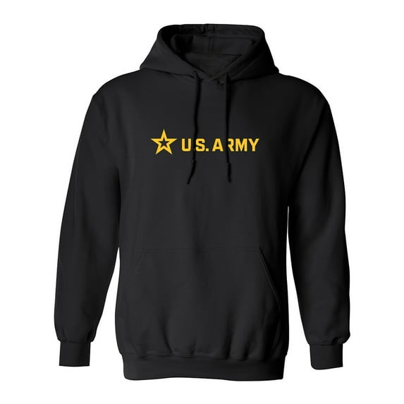 Sleek "US Army Star" Gold InkAdult Hooded Sweatshirt
