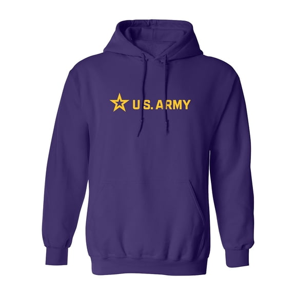Sleek "US Army Star" Gold InkAdult Hooded Sweatshirt