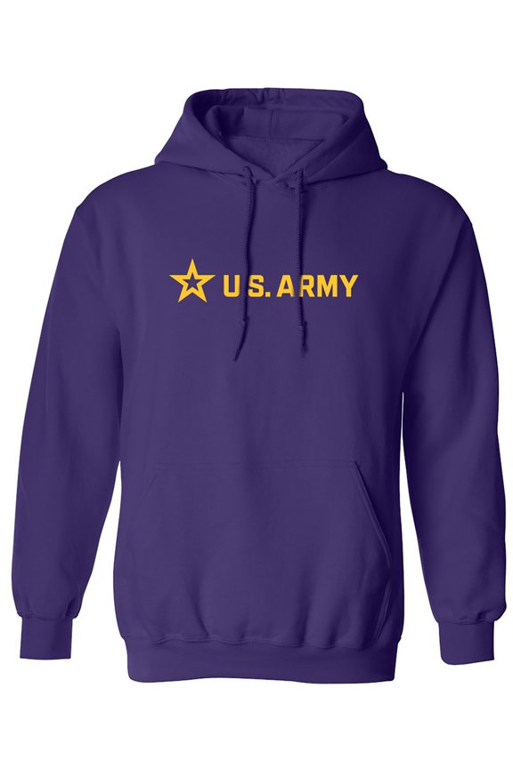 Sleek "US Army Star" Gold InkAdult Hooded Sweatshirt
