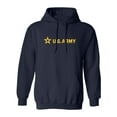 thumbnail image 1 of Sleek "US Army Star" Gold InkAdult Hooded Sweatshirt, 1 of 3