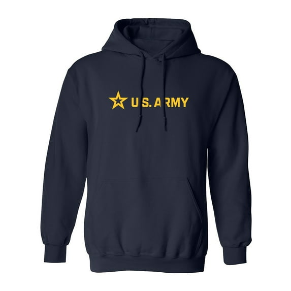 Sleek "US Army Star" Gold InkAdult Hooded Sweatshirt