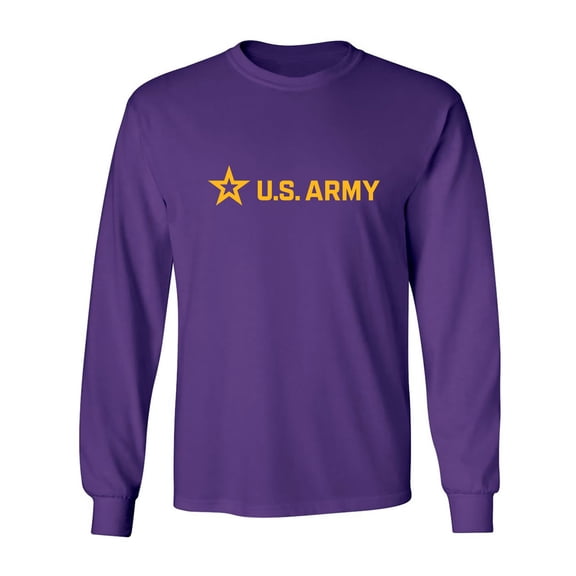 Sleek "US Army Star" Gold InkAdult Long Sleeve T-shirt
