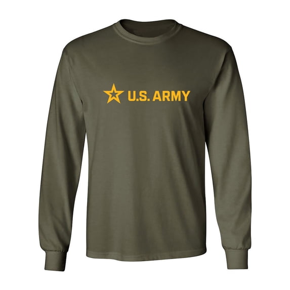 Sleek "US Army Star" Gold InkAdult Long Sleeve T-shirt
