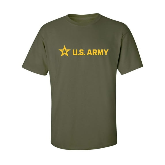Sleek "US Army Star" Gold InkAdult Short Sleeve T-shirt