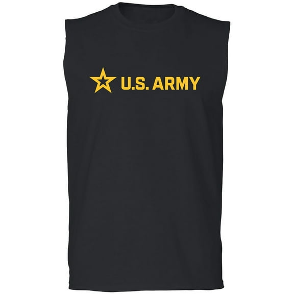 Sleek "US Army Star" Gold InkAdult Sleeveless Tee