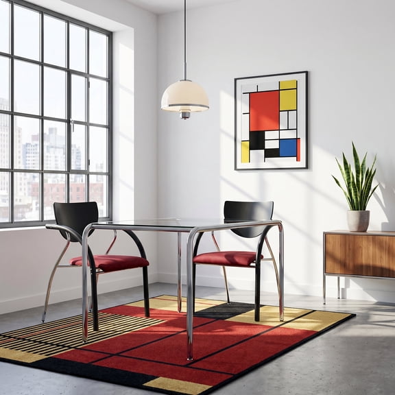 Sleek Upholstered Weimer Chair With Wood Arms & Metal Frame