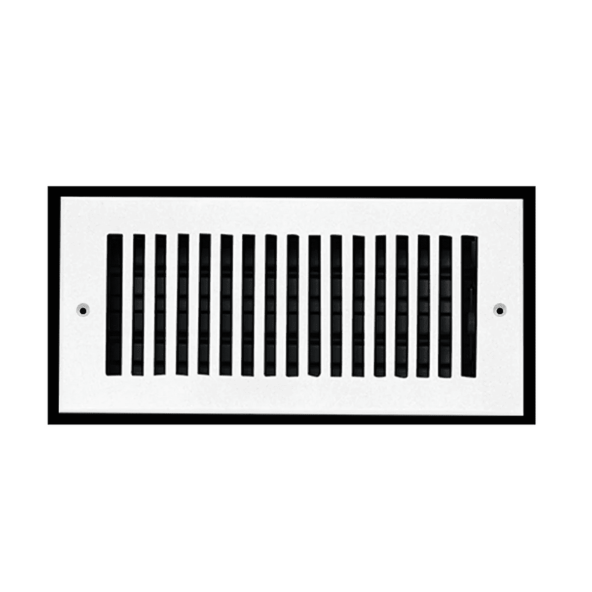 Sleek Vent 4"x10" Duct Opening (Overall 5-1/2"x 11-3/4") Solid Cast Aluminum Register Cover | Powder Coated White with holes