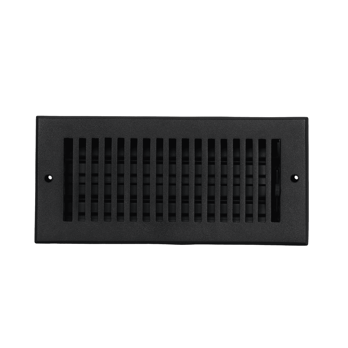 Sleek Vent 4"x10" Duct Opening (Overall5-1/2"x 11-3/4") Solid Cast Aluminum Register Cover | Powder Coated Black with holes