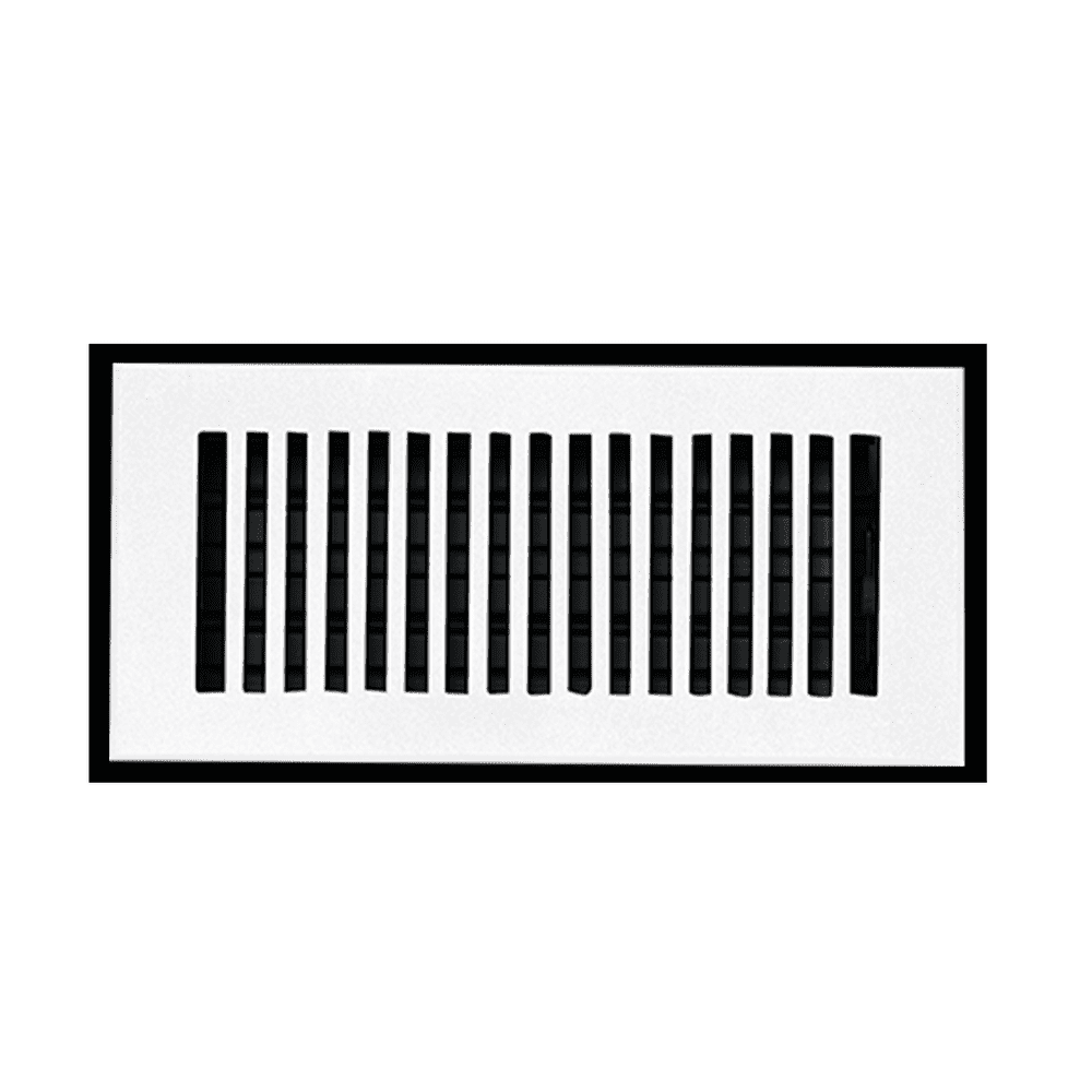 Sleek Vent 4"x12" Duct Opening (Overall 5-1/2"x 13-3/4") Solid Cast Aluminum Register Cover | Powder Coated White No holes