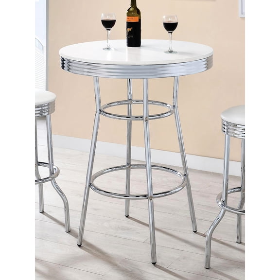 Sleek angled chrome legs | Used in dining and kitchen settings | Provides sturdy support