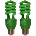 thumbnail image 1 of SleekLighting 13 Watt Green Spiral CFL Light Bulb 120Volt, E26 Medium Base. (Pack of 2), 1 of 6