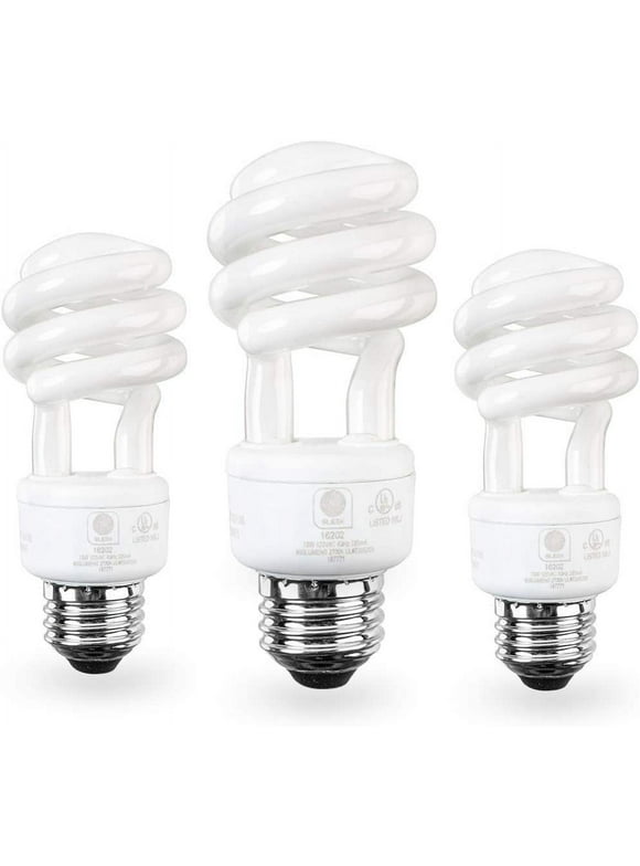 SleekLighting E26 Medium Screw Base 13Watt CFL Light Bulb - 3 Pack, 4200 Kelvin for Pure Cool White and 800 Lumens (65 Watt Incandescent Light Bulb Equivalent) - UL Listed