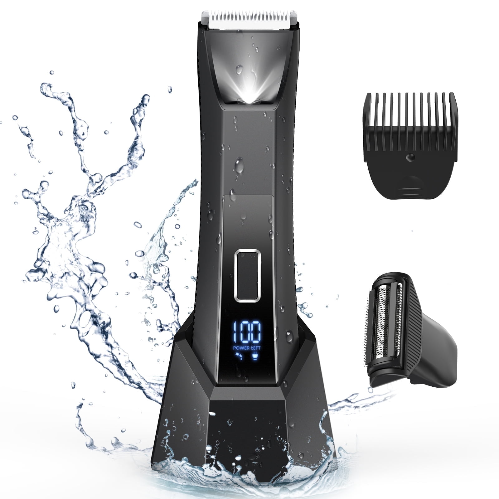Prozing Manscape Trimmer for Men, Dual-Head Pubic Electric Razor, Groin Ball Shaver for Men, IPX7 Waterproof,Gifts for Him Dad