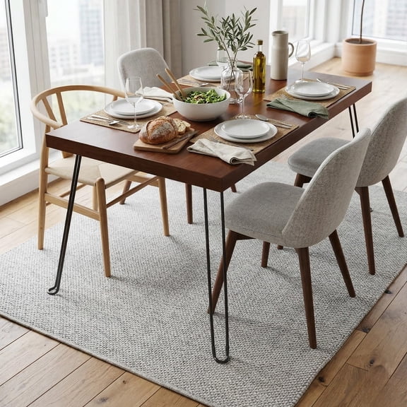 Sleekform Wooden Folding Dining Table for 4 - with Collapsible Hairpin Legs - 4 ft Portable Small Foldable Dining Room Table for Farmhouse Kitchen and Small Spaces - Walnut