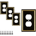 thumbnail image 1 of Sleeklighting 4 Pack Zinc Cast Gold and Black Outlet Covers | 1 Duplex, 1 of 6
