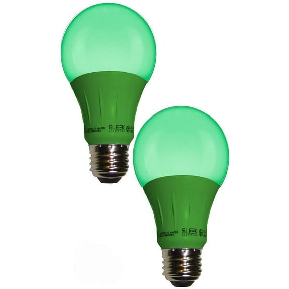 Sleeklighting Green LED Light Bulb, A19 E26 Base Lightbulb 3-Watt Energy Saving UL-Listed