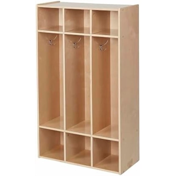 Sleekline 3-Section Coat Locker, Kids Furniture, Natural$$Office