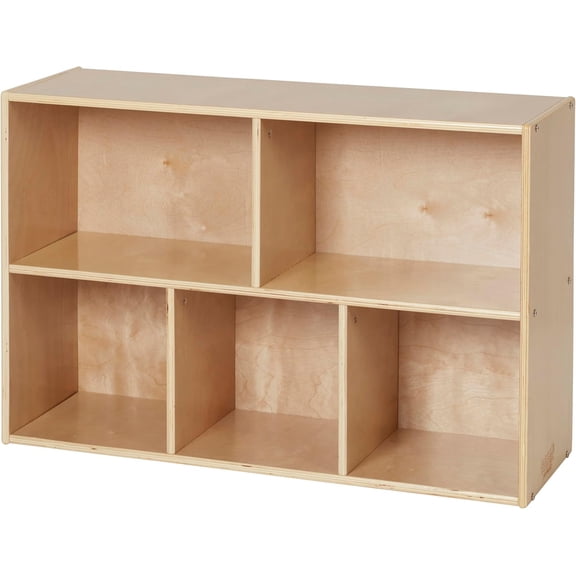 Sleekline 5-Compartment Storage Cabinet, Starter, Furniture, Natural