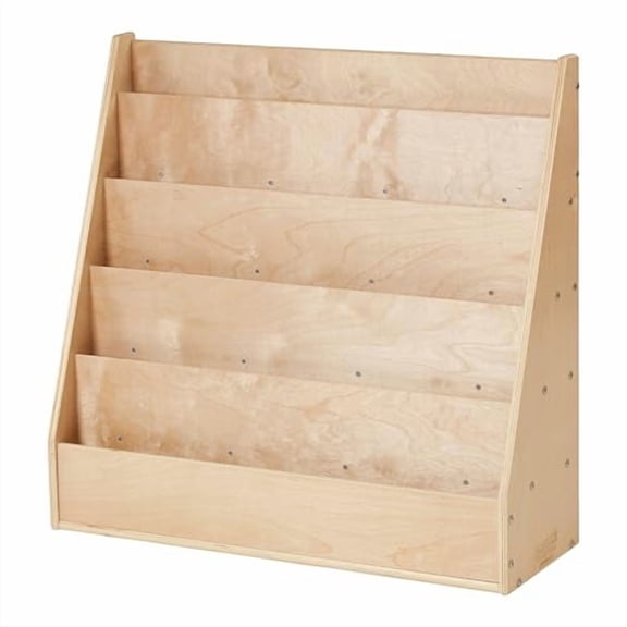 Sleekline 5-Tier Double-Sided Book Display with Storage, Book Shelf, Natural$$Office